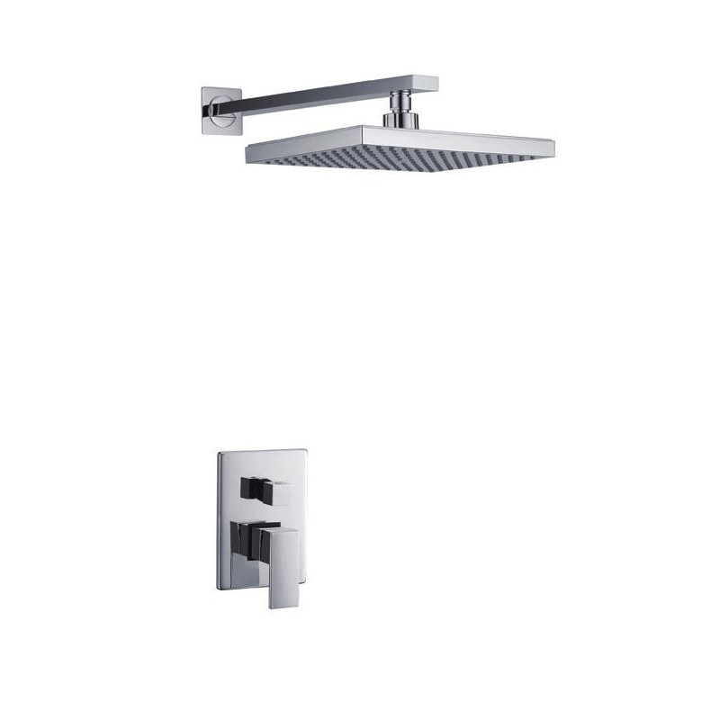 Wall Concealed Mount Brass Rainfall Bath Shower Set