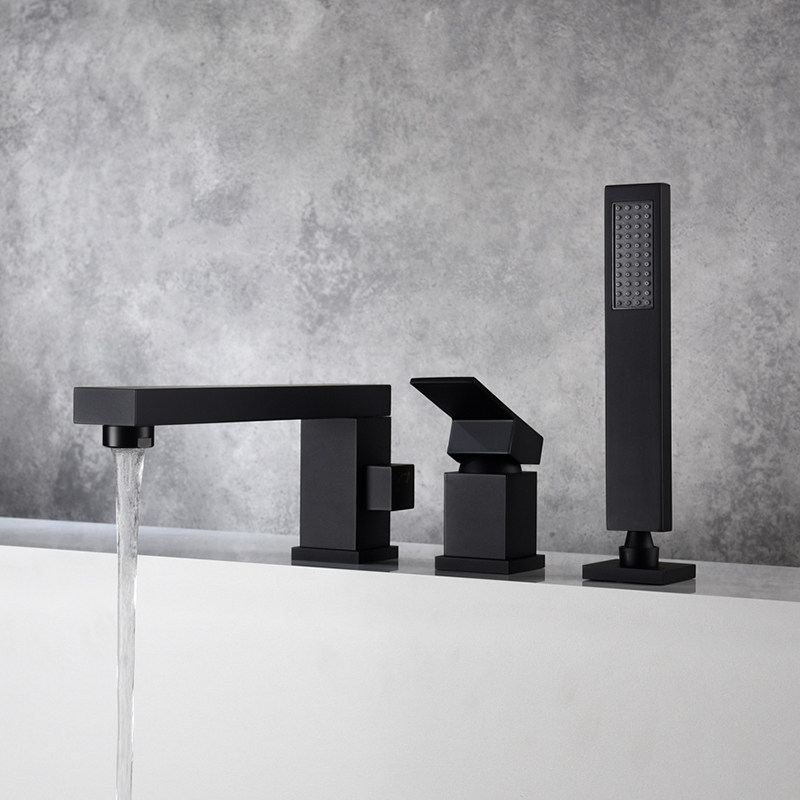 Modern Black Bathtub Concealed Faucet