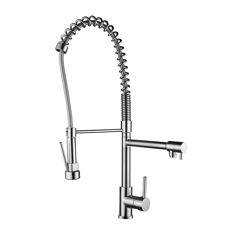 Brass Kitchen Sink Pull Out Faucet Mixer