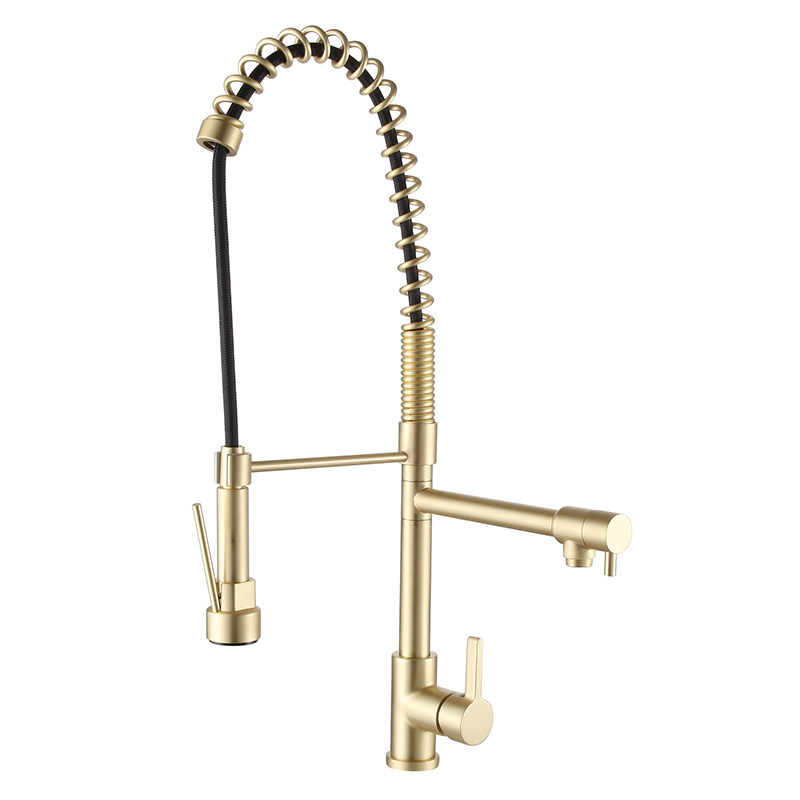 Brass Kitchen Sink Pull Out Faucet Mixer