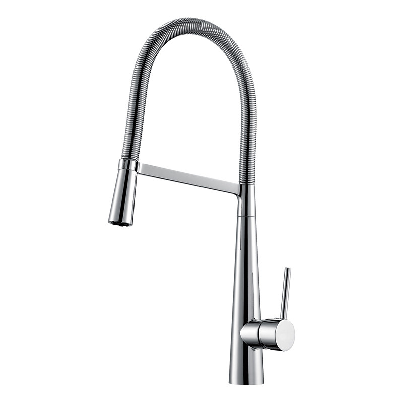 Single Lever Brushed Pull Out Kitchen Faucets