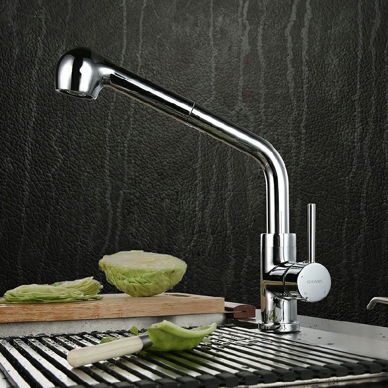 Environmentally friendly sink pull mixing faucet