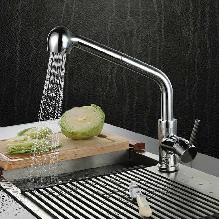 Environmentally friendly sink pull mixing faucet