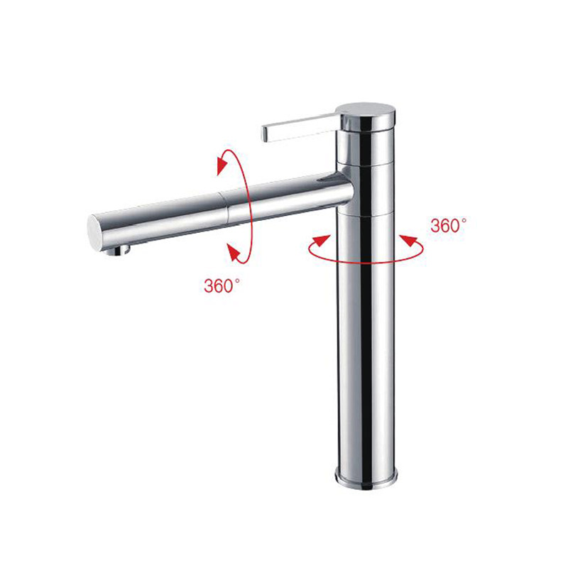 Desk-Mounted High Bathroom Basin Mixer