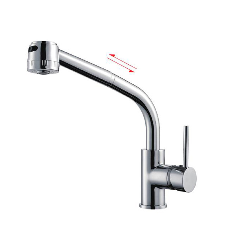 Pull type mixer tap for kitchen