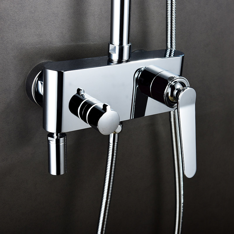 Chrome Mirror Finish Bathroom Shower Faucet Set