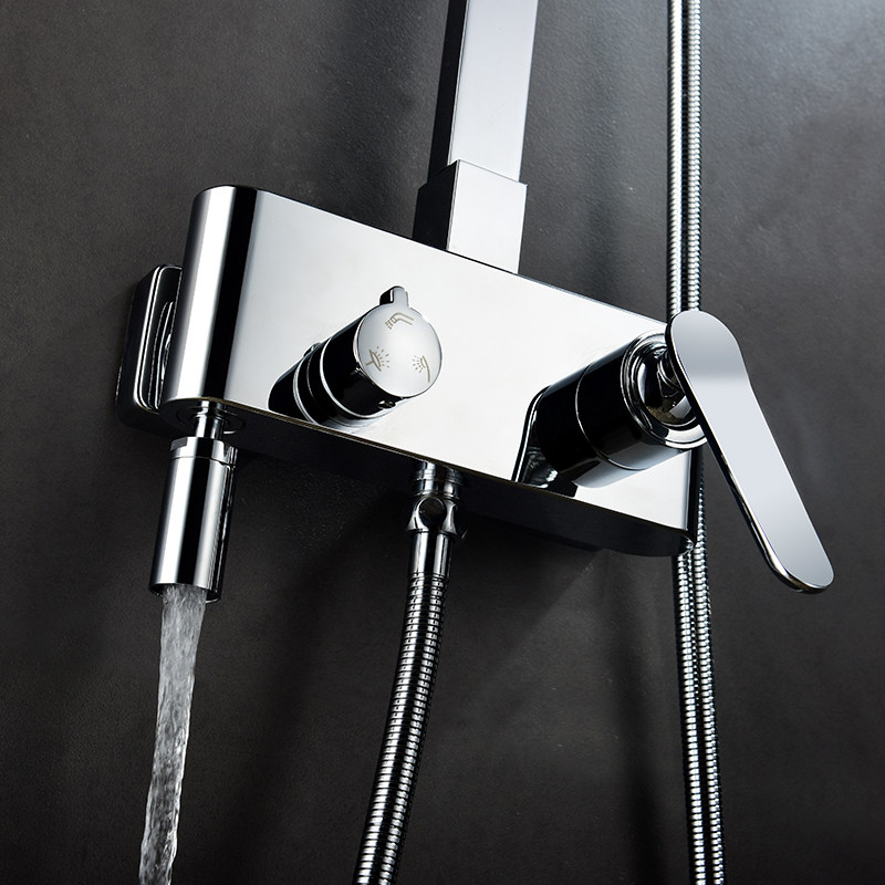 Simple&Elegant Bathroom Wall Mounted Faucet Mixer Set