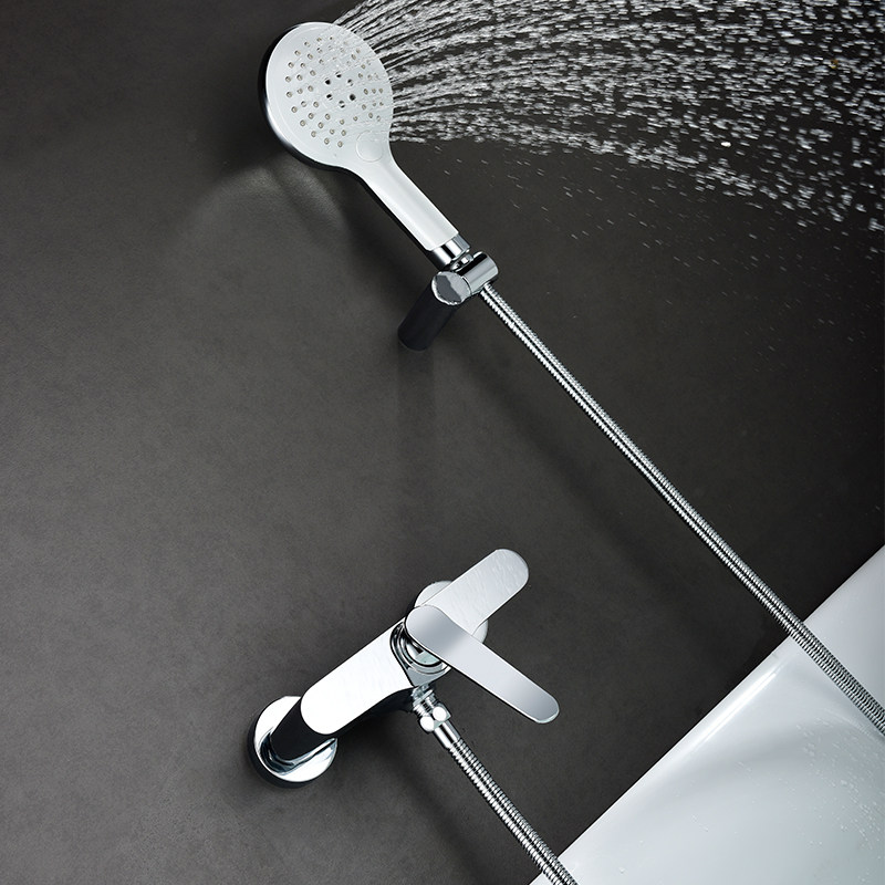 Wall in Brass Bathroom Bathtub Shower Faucet Mixer