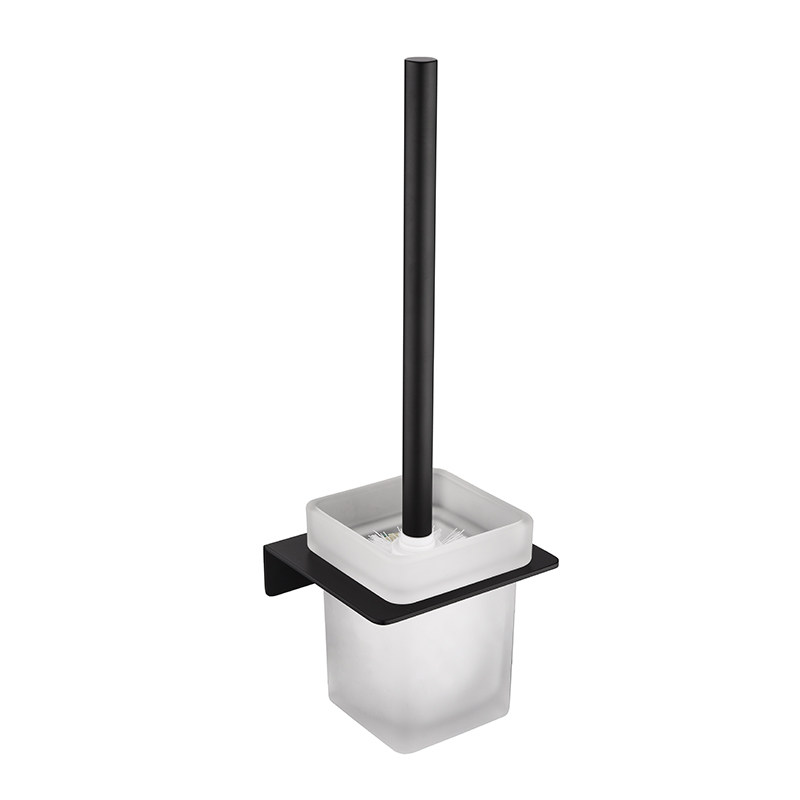 Matt Black Toilet Brush Holder Set