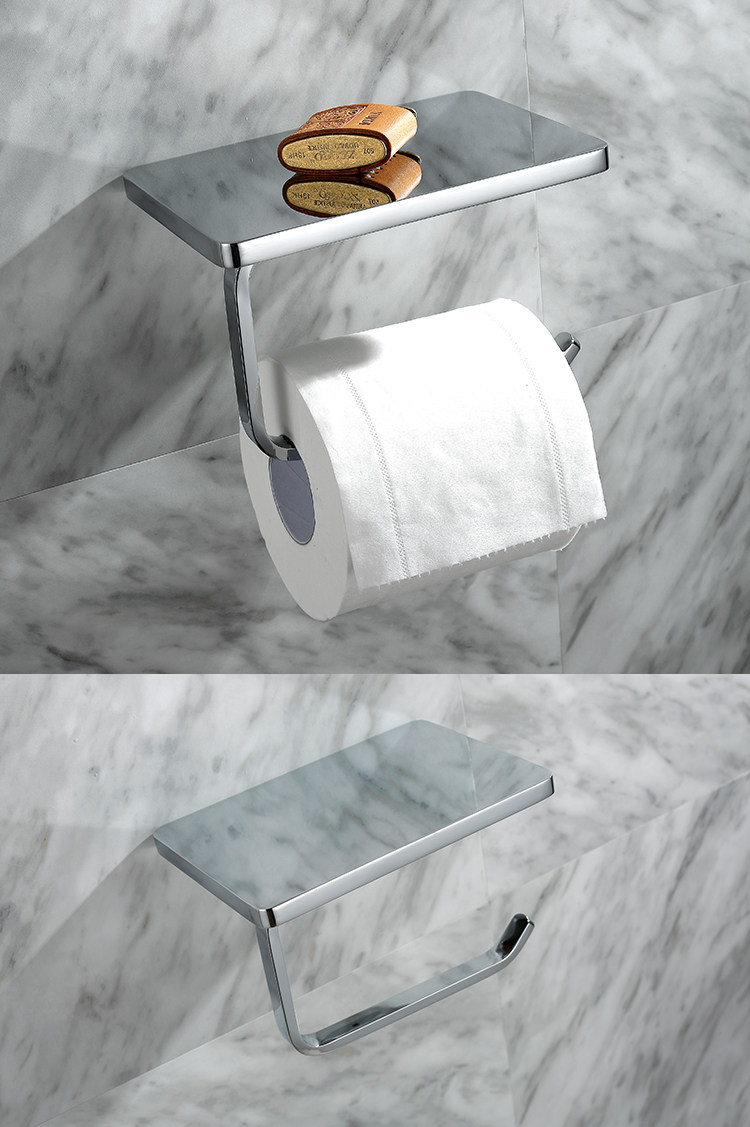 Wall Mounted Toilet Paper Holder with Phone Shelf