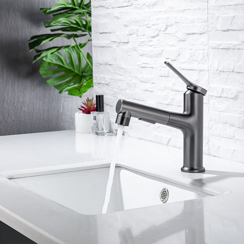 Pull Out Basin Faucet With Multifunctions