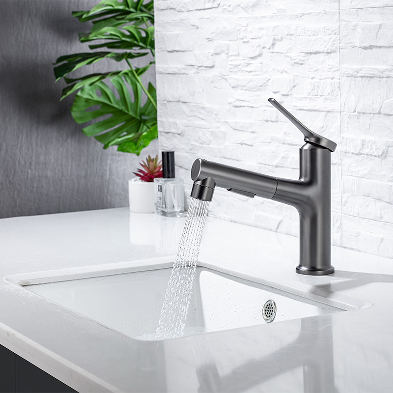 Pull Out Basin Faucet With Multifunctions