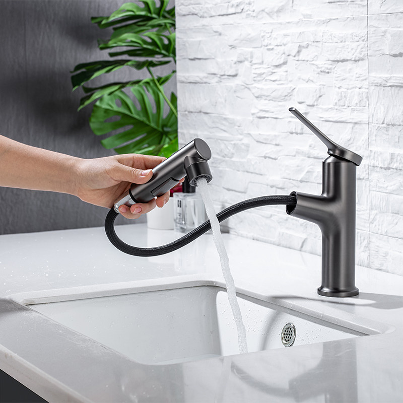 Pull Out Basin Faucet With Multifunctions