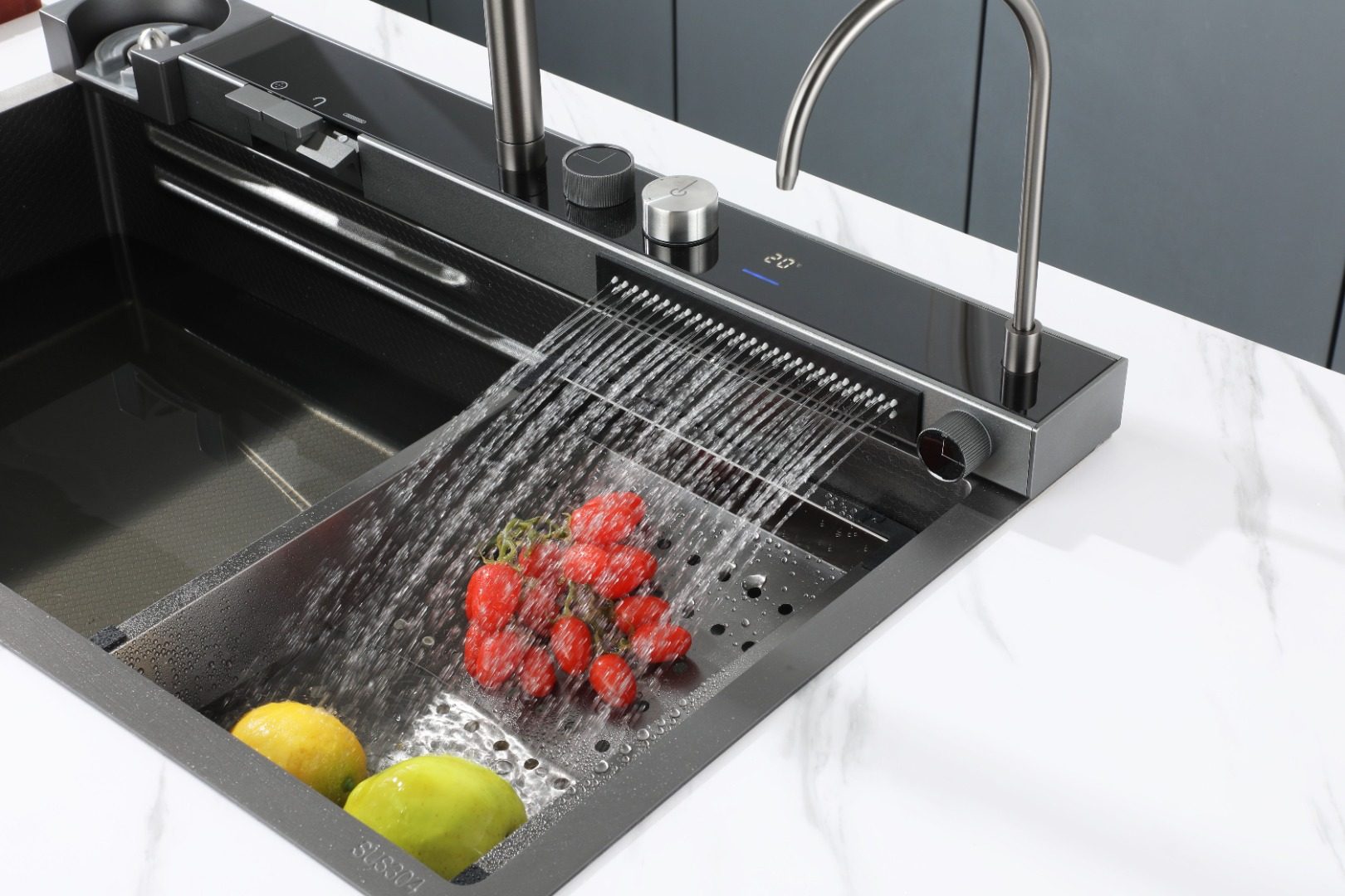 Integrated Digital Display Rain Faucet Set Vegetable Washing Basin