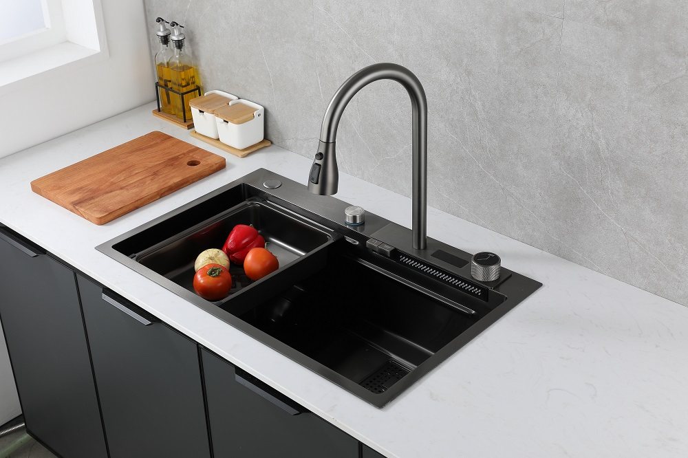 Waterfall Sink Kitchen Stainless Steel Topmount Sink