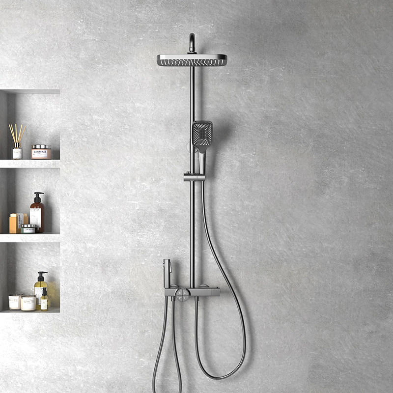 Gun Gray Thermostatic Bathroom Faucet