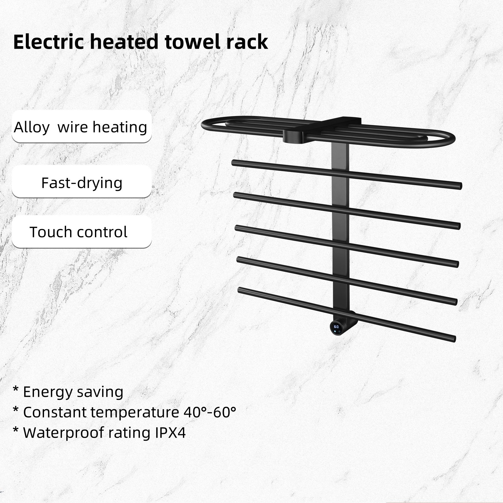 Bathroom Heated Towel Rack with Storage