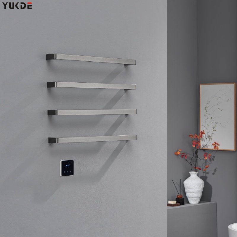 smart digital heated towel rack for modern bathroom