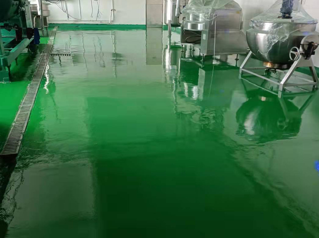 广东中山食品厂采用环保水性环氧平涂地坪漆进行地面装修