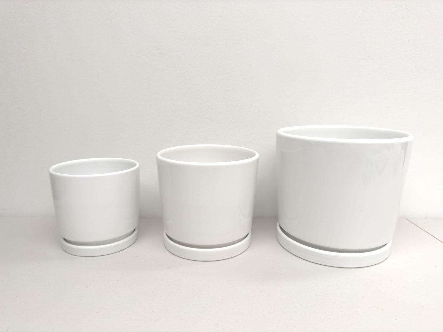 Ceramic Pot White | 22/18/14.5 cm | Set of 3