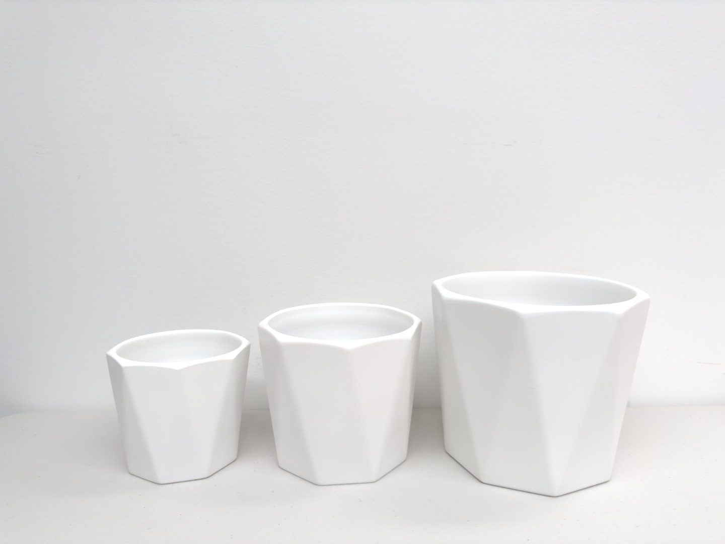 Ceramic Pots MWHT/MPNK/MBLK/MGRY | 19.5/16/12 cm | Set of 3