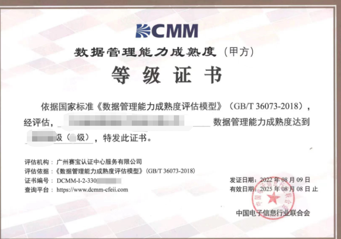 DCMM数据管理成熟度模型