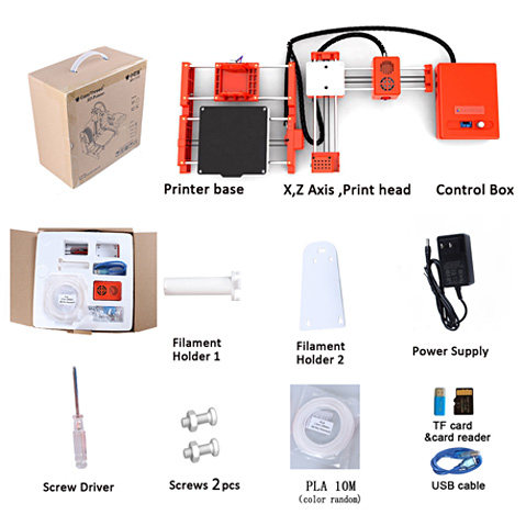 2021 FDM 3D Printer X2 Mini 3D Printer For Beginner Education Students LCD Screen Control DIY 3D Printer