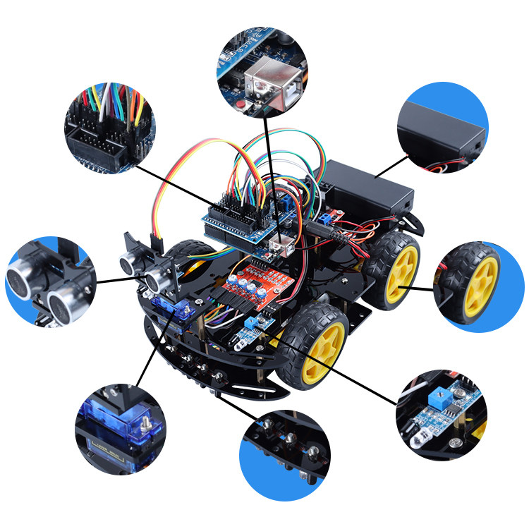 Ultrasonic Obstacle Avoidance Smart Car Kit from ICStation on Tindie