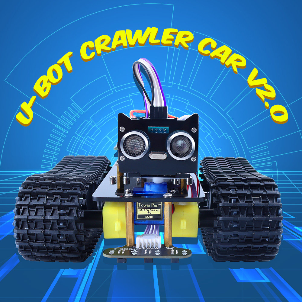 Zhiyi ODM OEM Flexible And Lightweight Tank Track Robot Cars U-bot Rock Crawler RC Car V2.0 For Arduino
