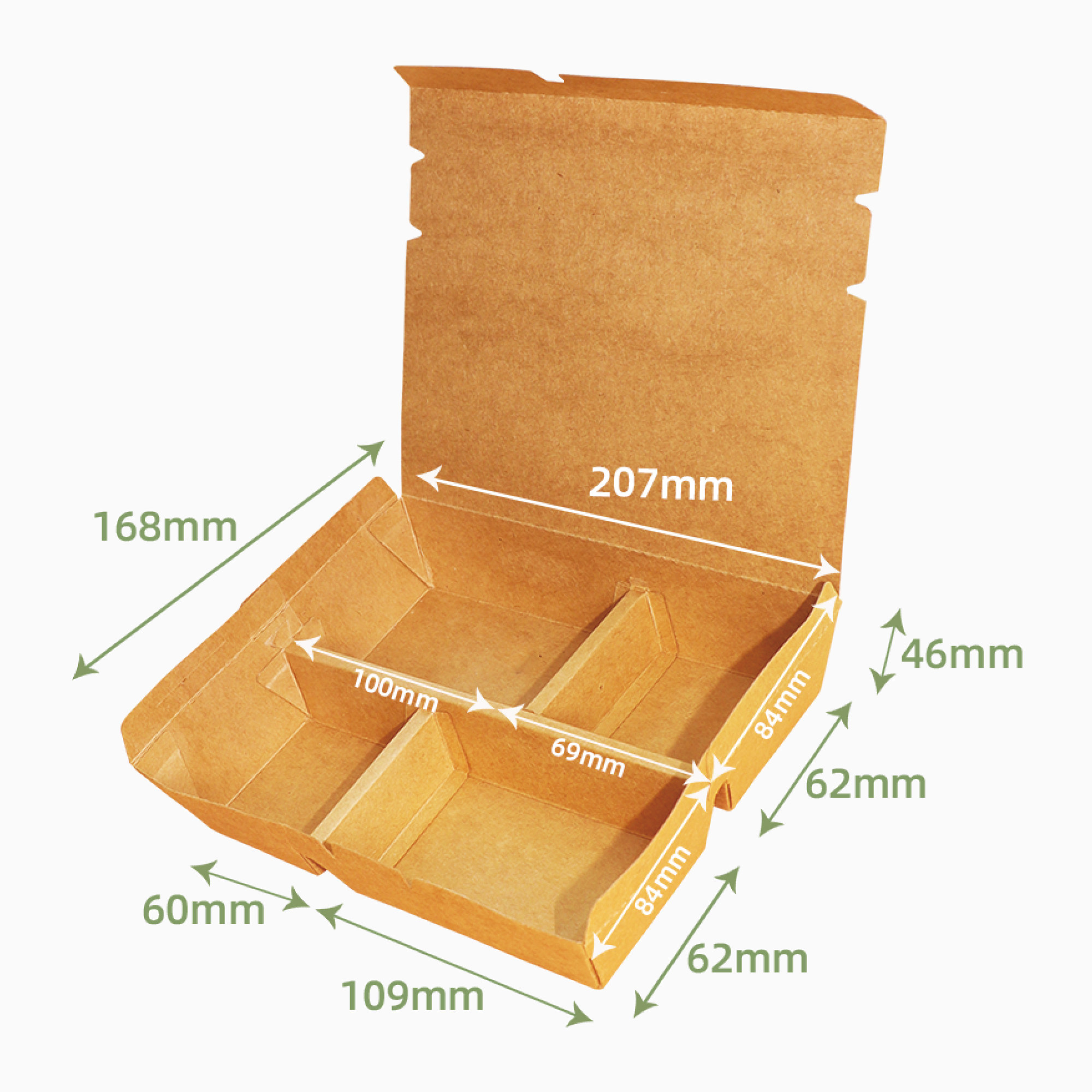 Leather flip box with three or four compartments