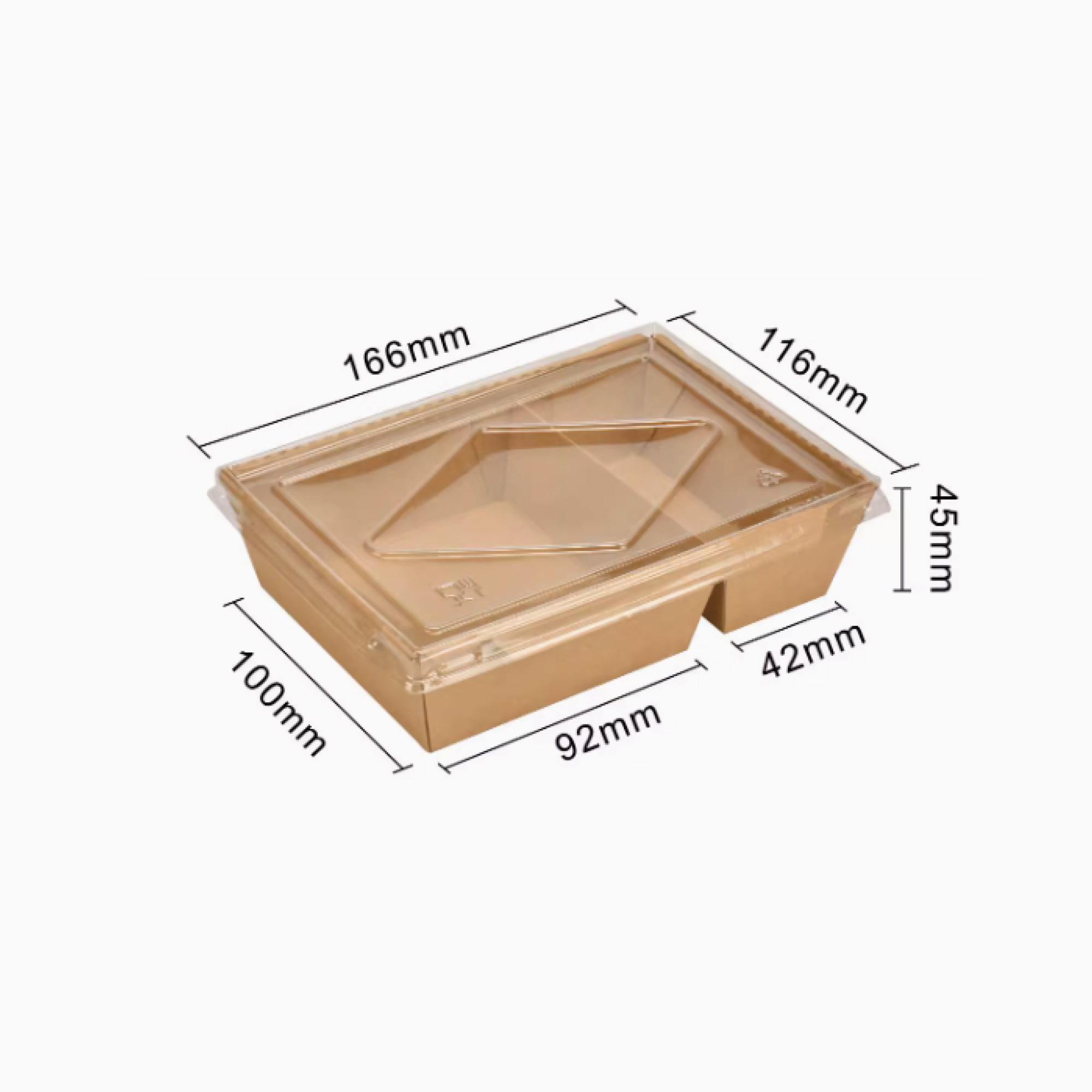 Leather double-compartment transparent lid carton