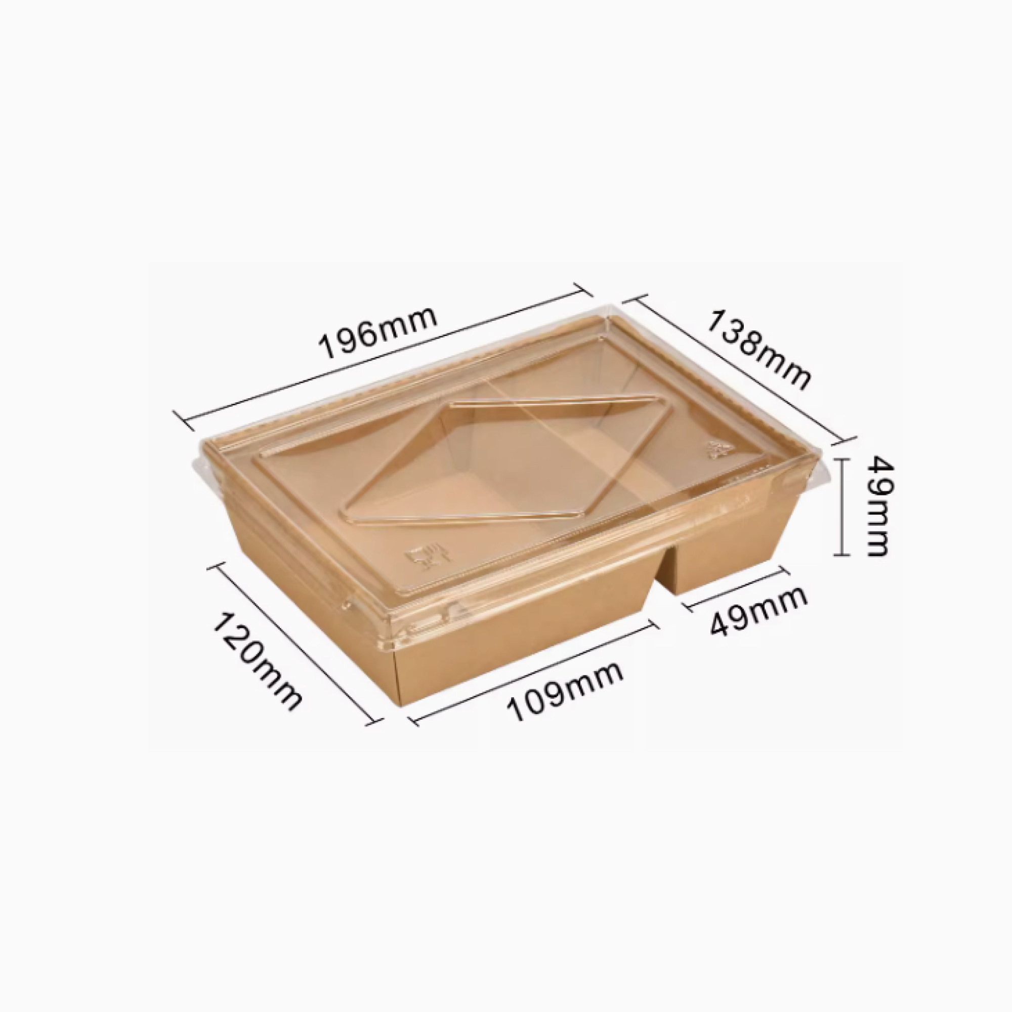 Leather double-compartment transparent lid carton