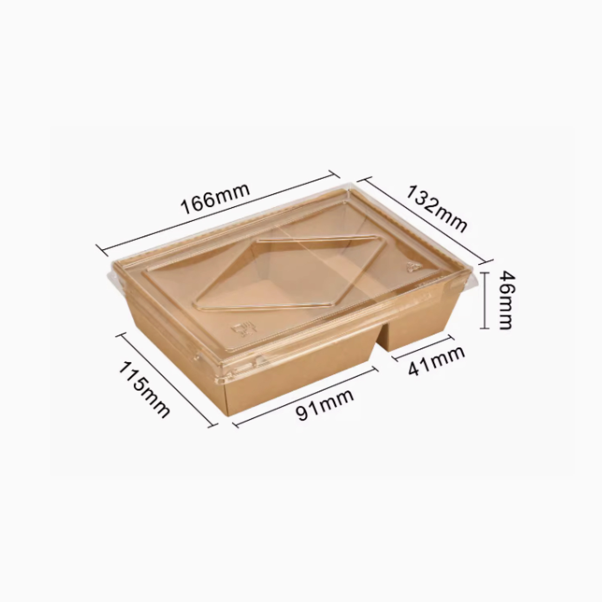 Leather double-compartment transparent lid carton