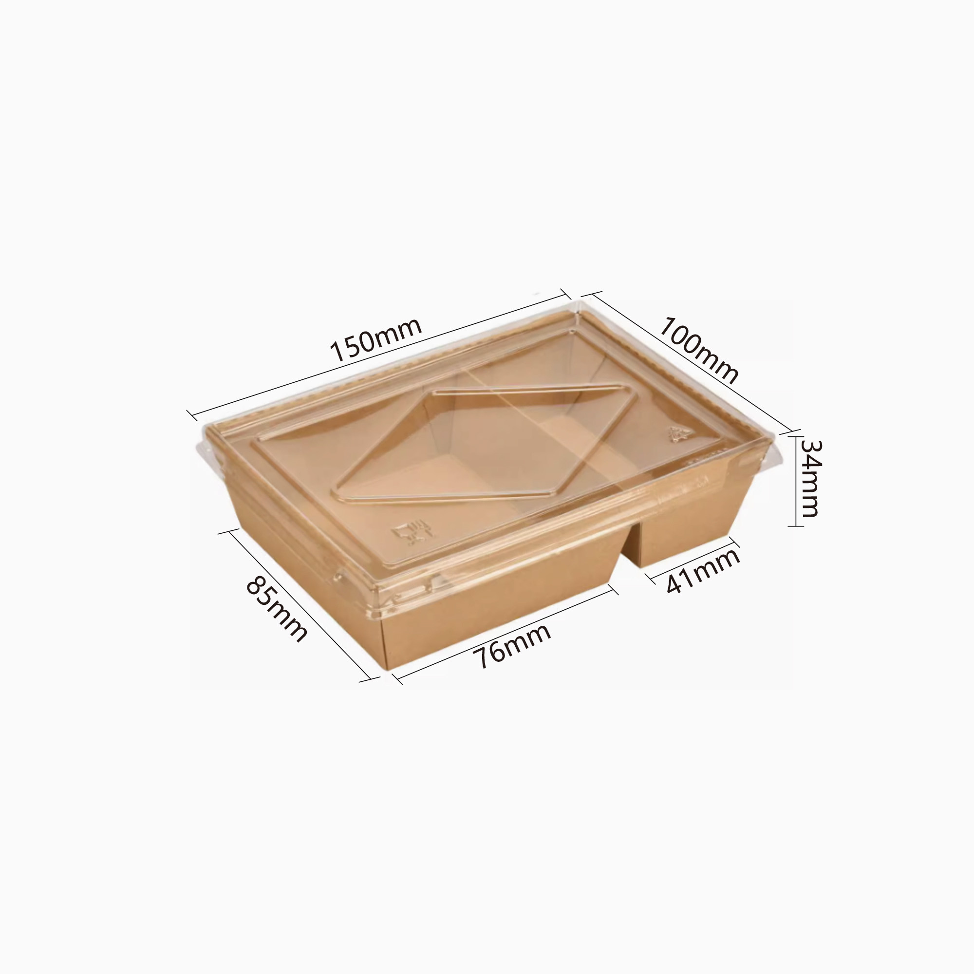 Leather double-compartment transparent lid carton