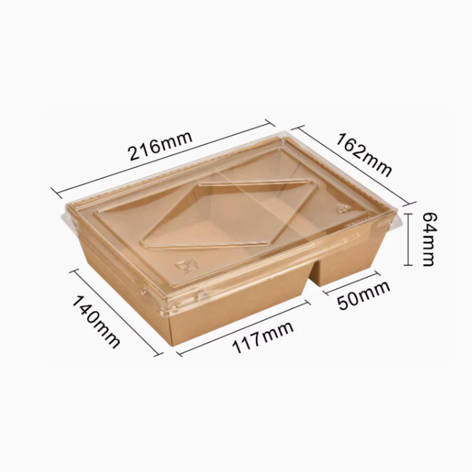 Leather double-compartment transparent lid carton