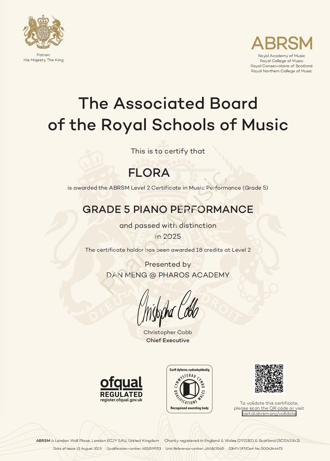 2025 Distinction - Congratulations! Flora, Jessie, Rex - ABRSM Grade 5 Piano Distinction