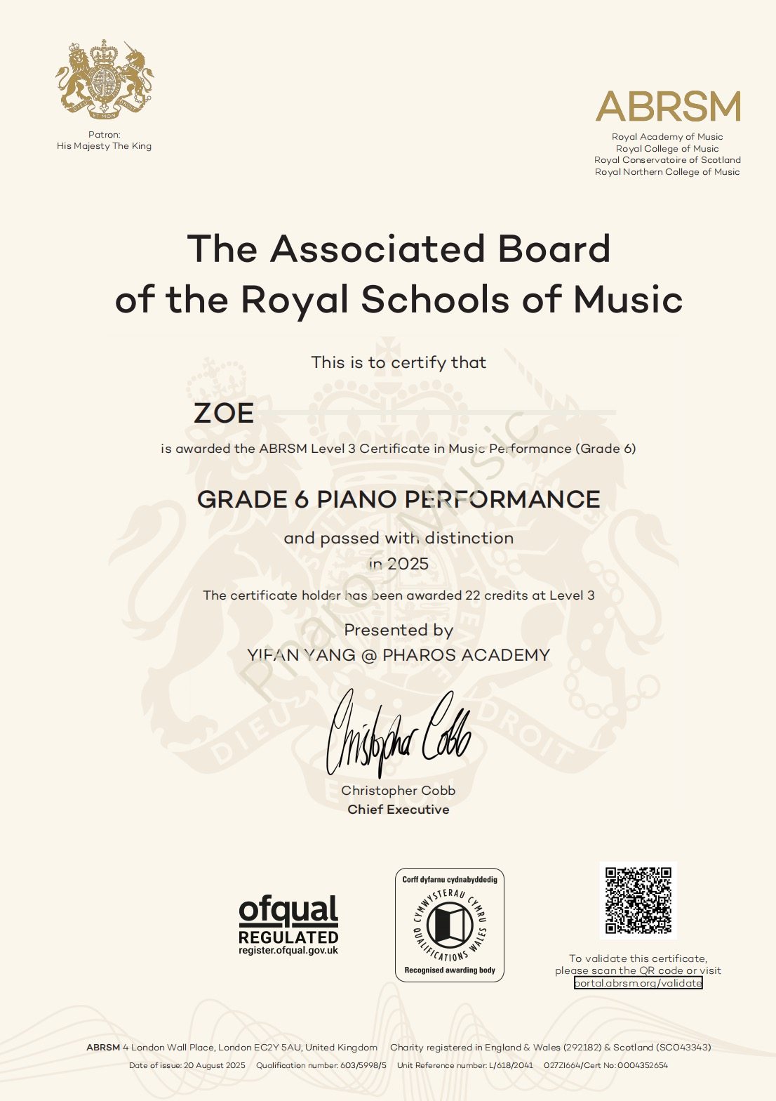 2025 Distinction - Congratulations! Zoe, Yihan, Mia, Alice - ABRSM Grade 6 Piano Distinction
