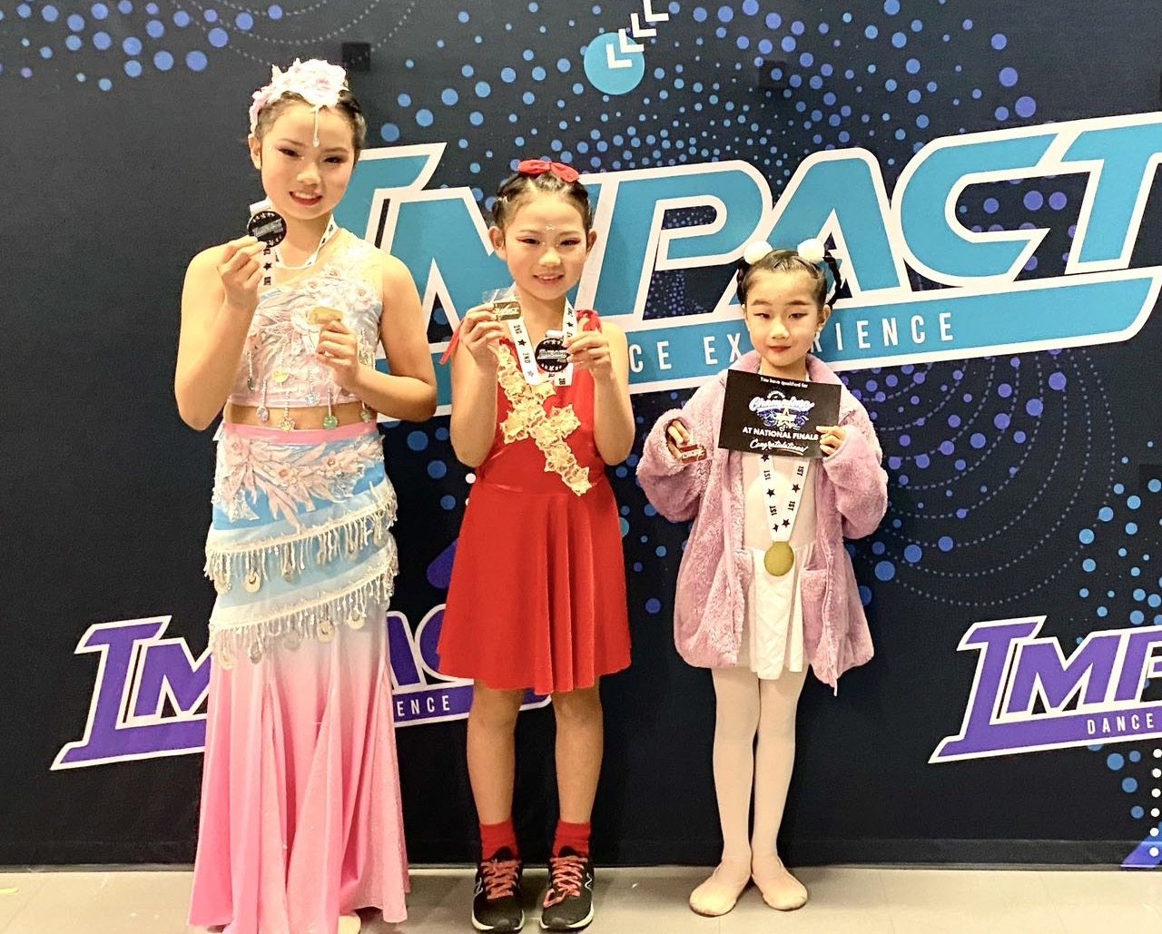 2023 “Impact” solo dance in Christchurch. Lucy 1st, Iris and Ariel 2nd.