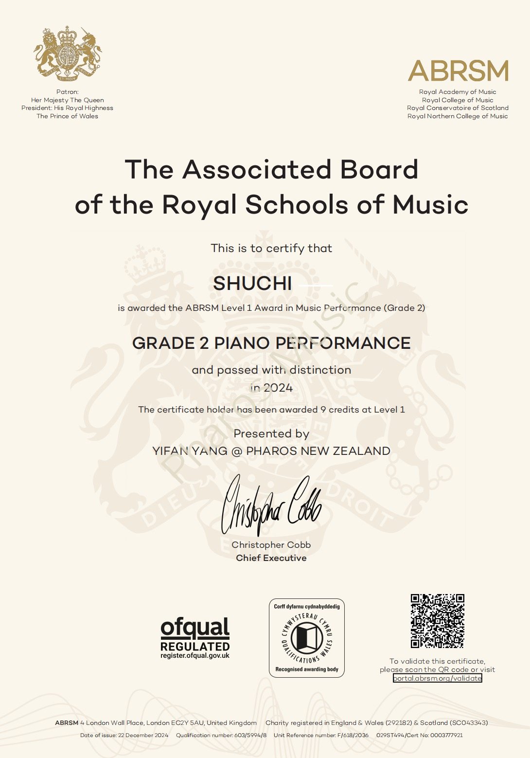 2024 Distinction - Congratulations! Shuchi, Daniel - ABRSM Grade2 Piano Distinction