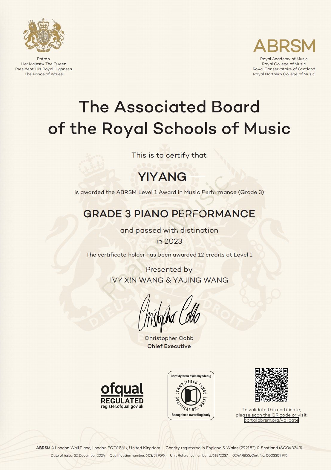 2023 Distinction - Congratulations! Yiyang, Matthew, Zhiyi - ABRSM Grade3 Piano Distinction