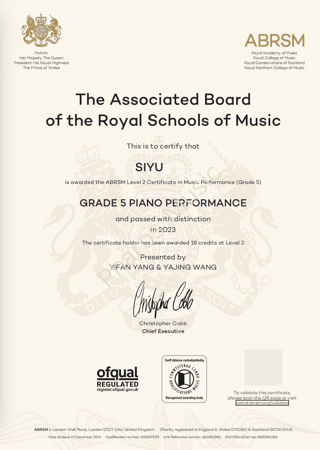 2023 Distinction - Congratulations! Siyu, Mia, Marco - ABRSM Grade5 Piano Distinction