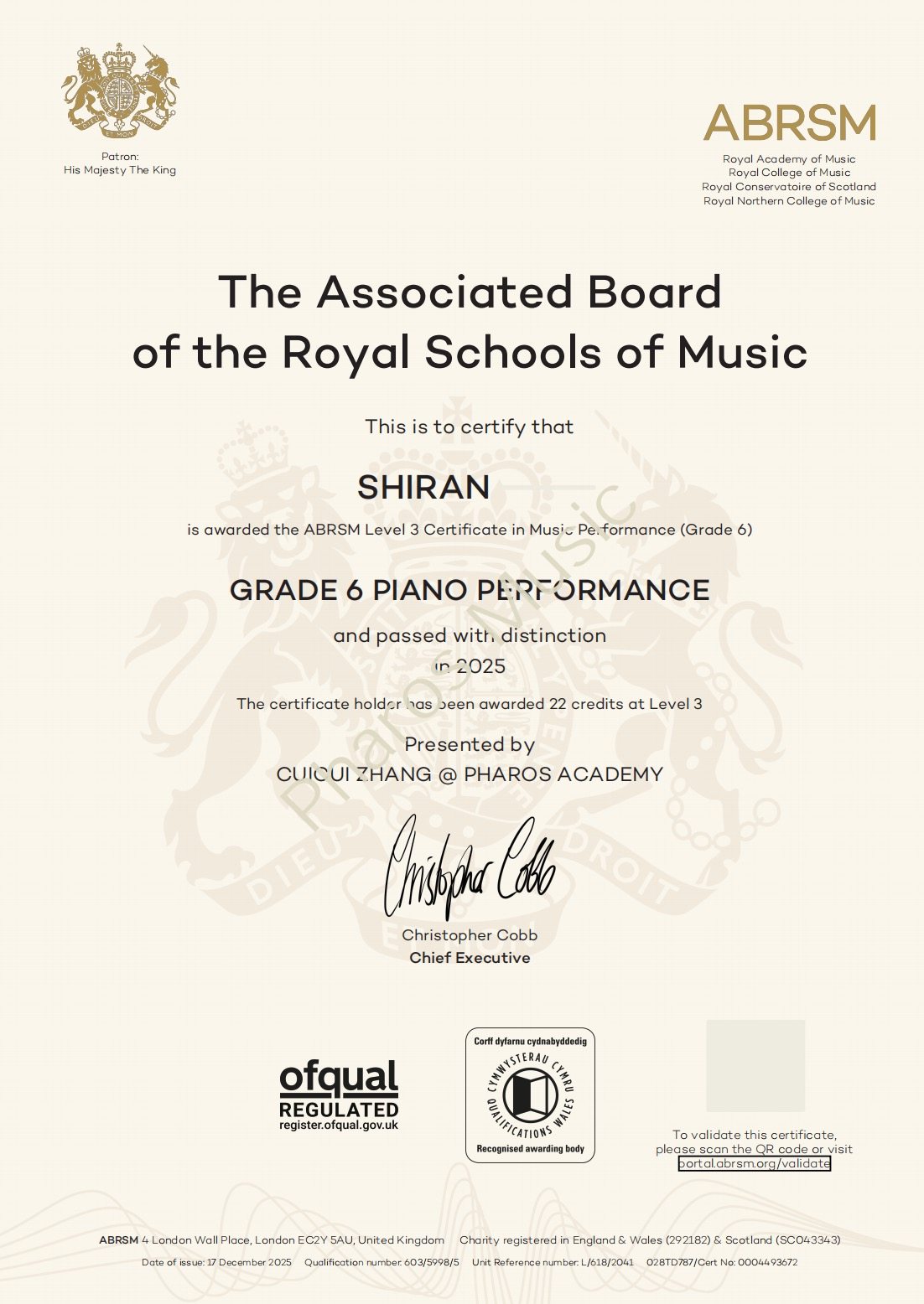 2025 Distinction - Congratulations! Shiran, Lawrance, Marco, Yiyang - ABRSM Grade 6 Piano Distinction