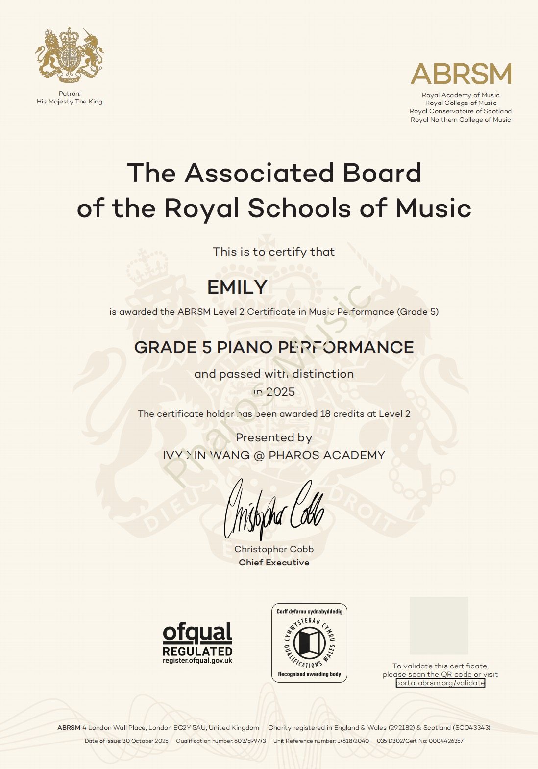 2025 Distinction - Congratulations! Emily, Gloria, Queenie, Ziwen - ABRSM Grade5 Piano Distinction