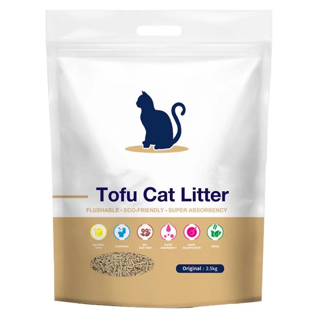 Tofu cat litter in small bags