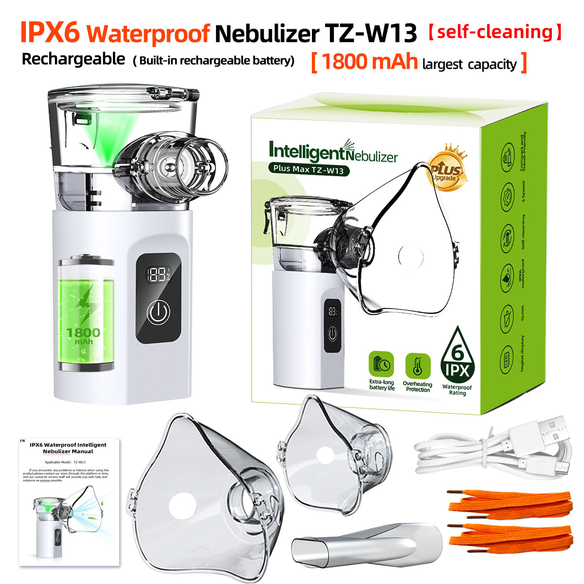 TZ-W13Rechargeable mesh nebulizer  Household atomizer English spray
