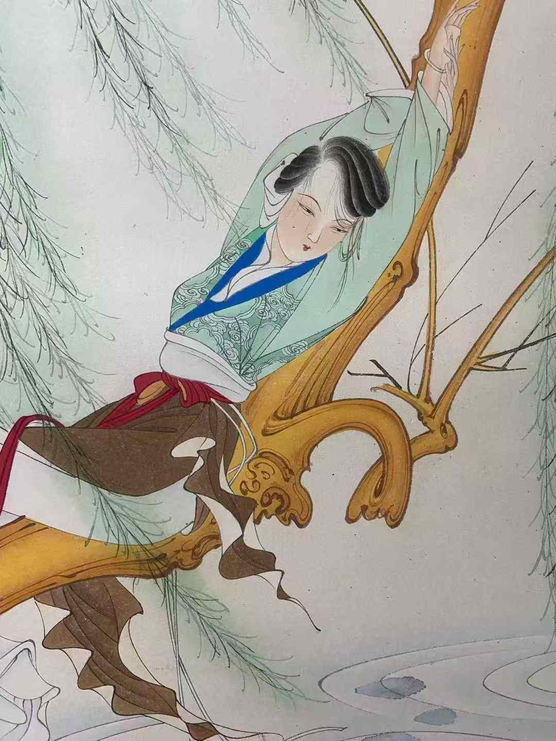 胡也佛款人物画