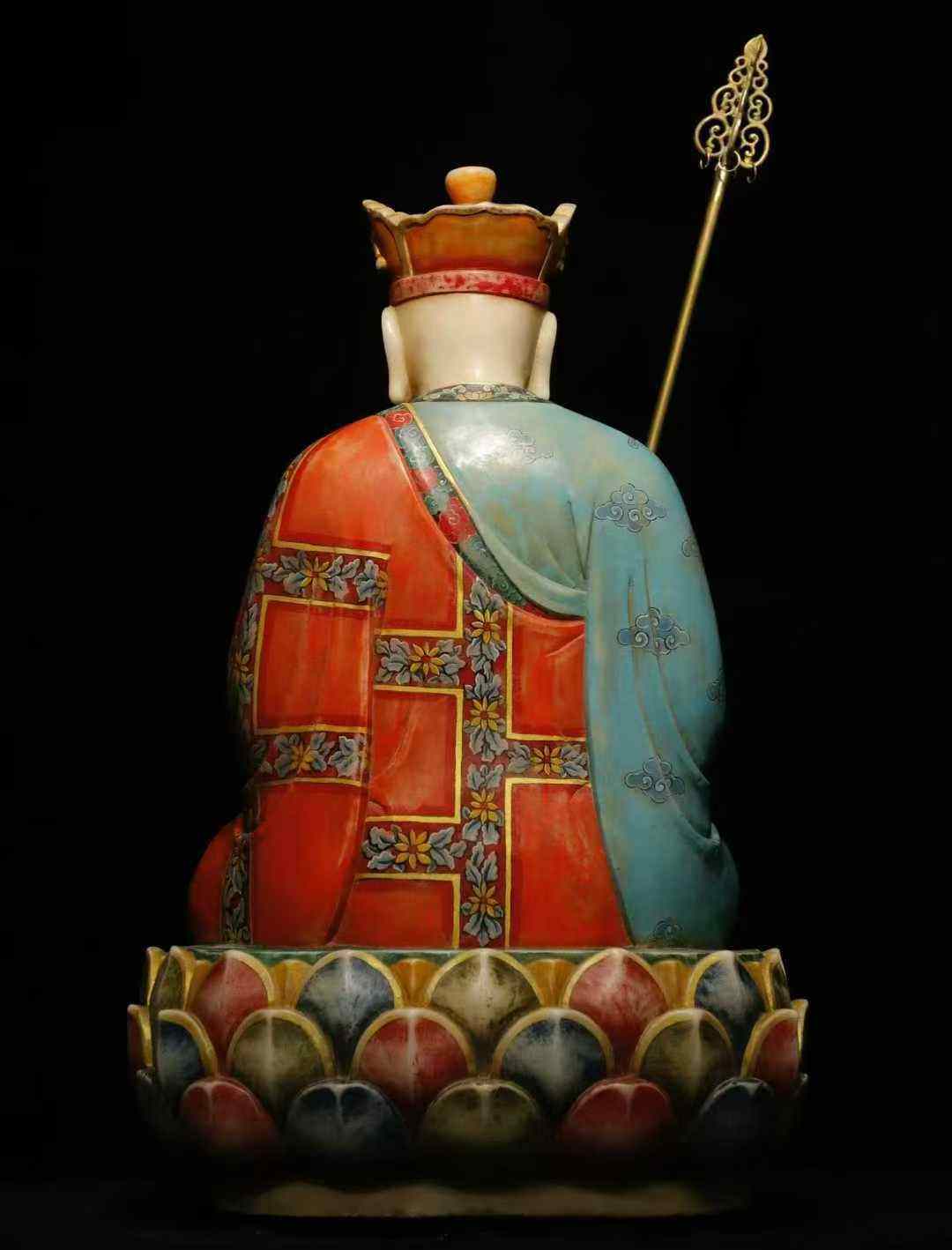 汉白玉彩绘地藏王菩萨