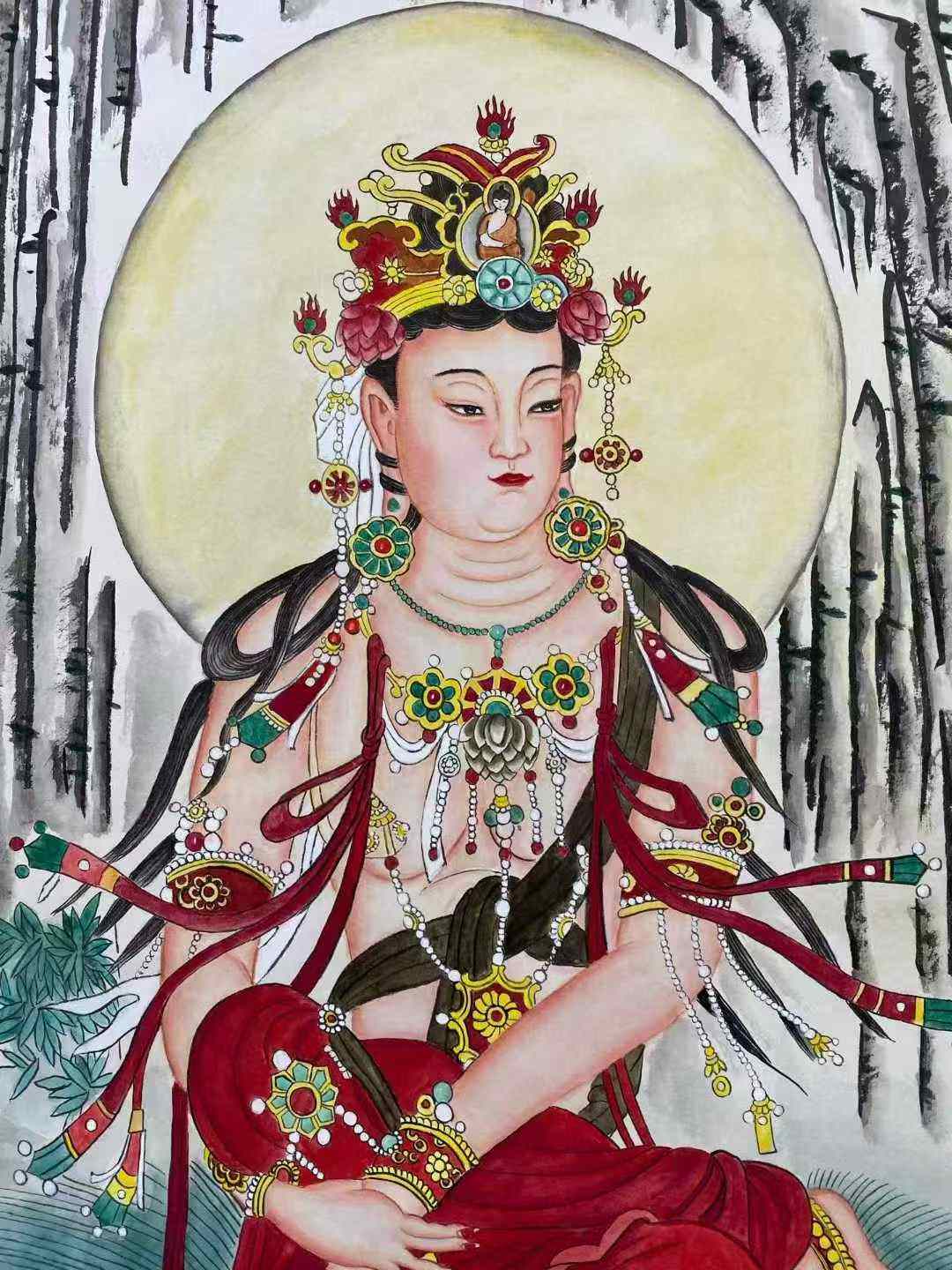 黄均款《水月观音》