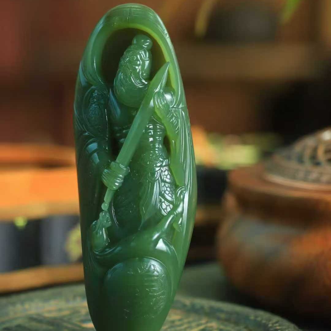 和田碧玉战马关公