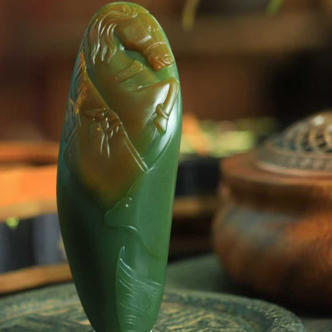 和田碧玉战马关公